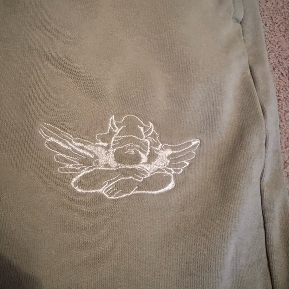 Boys Lie- Pale Mint Green Angel embroidered Elastic Sweatpants - Picture 4 of 6